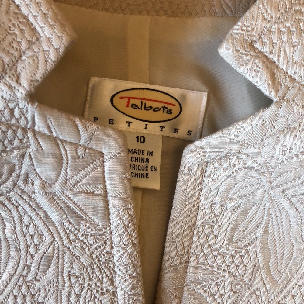 Talbots Brocade Mandarin Collar Jacket Blazer
